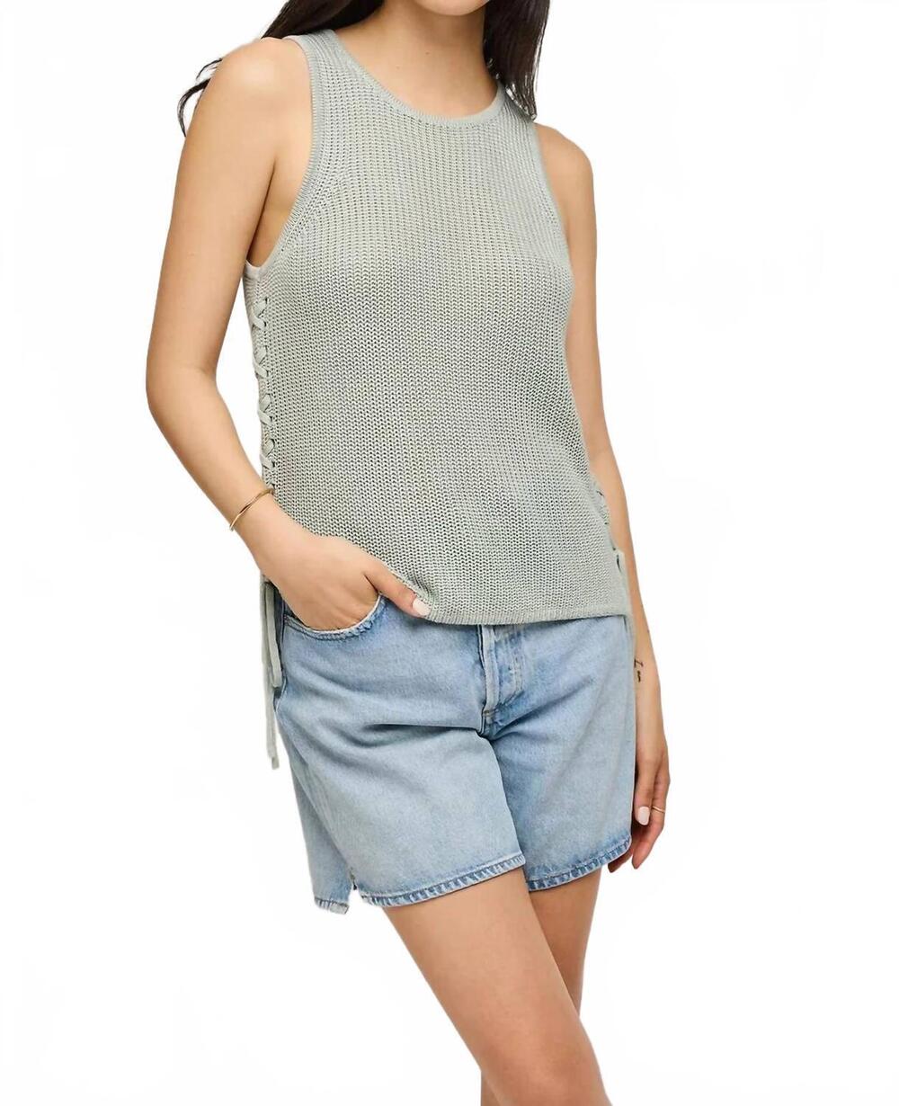 NEW GENTLE FAWN women's emery knit sleeveless sweater in grey